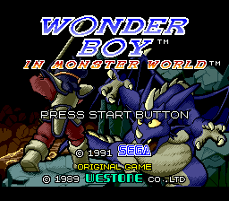 Wonder Boy in Monster World Title Screen